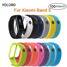 100 шт./лот, силиконовый ремешок на запястье, сменный цветной ремешок для Xiaomi Band 3/4 Miband3 Mi4 Band 3 Wristband Miband 3/4