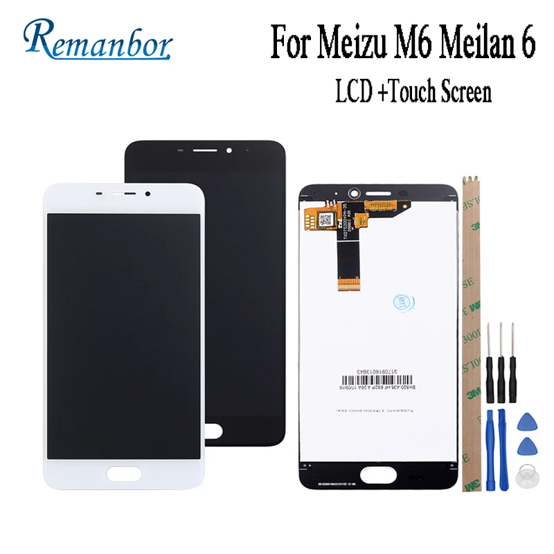 

Remanbor For Meizu M6 Meilan 6 LCD Display And Touch Screen 5.2 inch Assembly Mobile Accessories For Meizu M6 Meilan 6+Tools