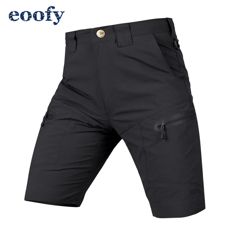 Мужские летние модные армейские военные тактические шорты на молнии мужские шорты Карго Мульти-карман рип-стоп повседневные шорты - Цвет: Black