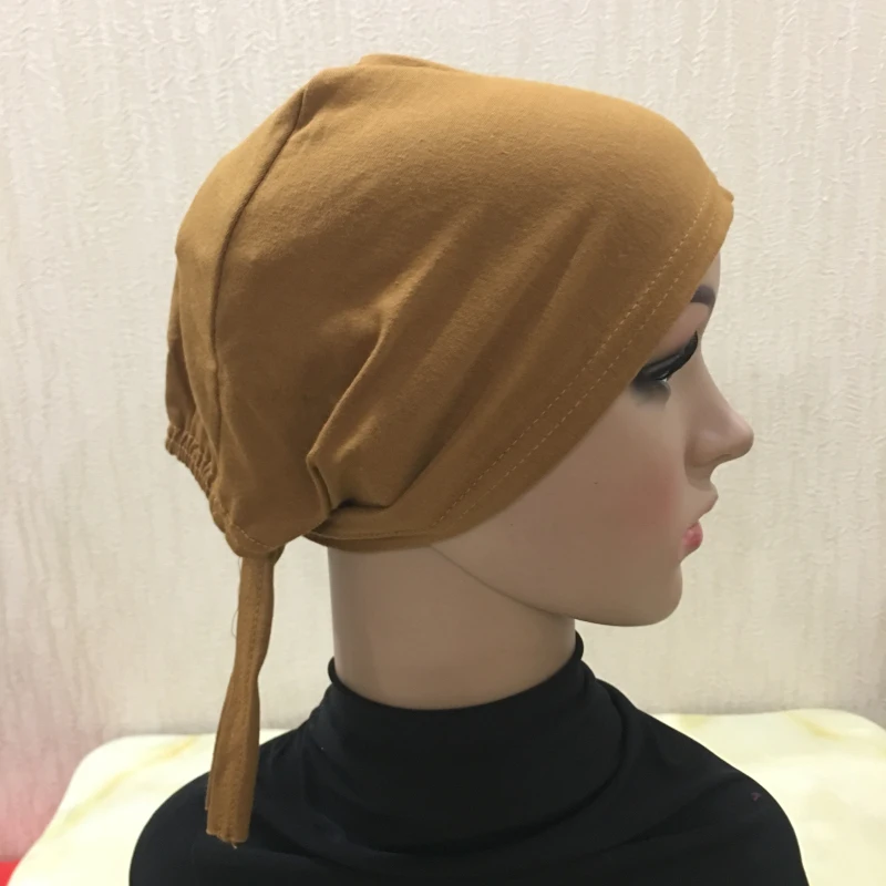 

H1326 plain muslim tie back underscarf hijab hats islamic inner hats scarf headband