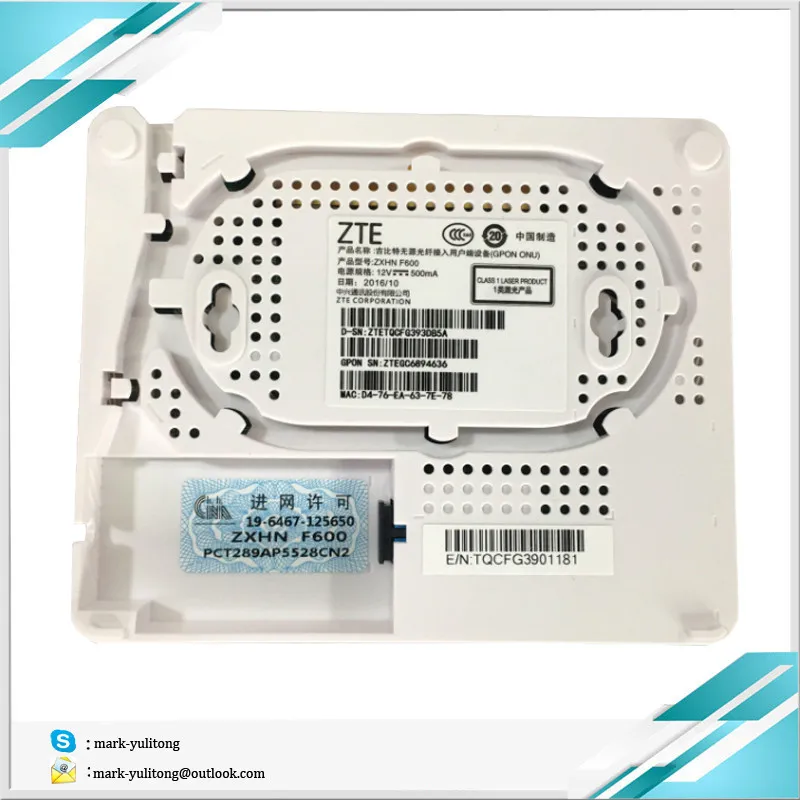 Оригинальная новая Оптическая сеть ZTE F600 600 ONU с 4 портами ethernet без голосового