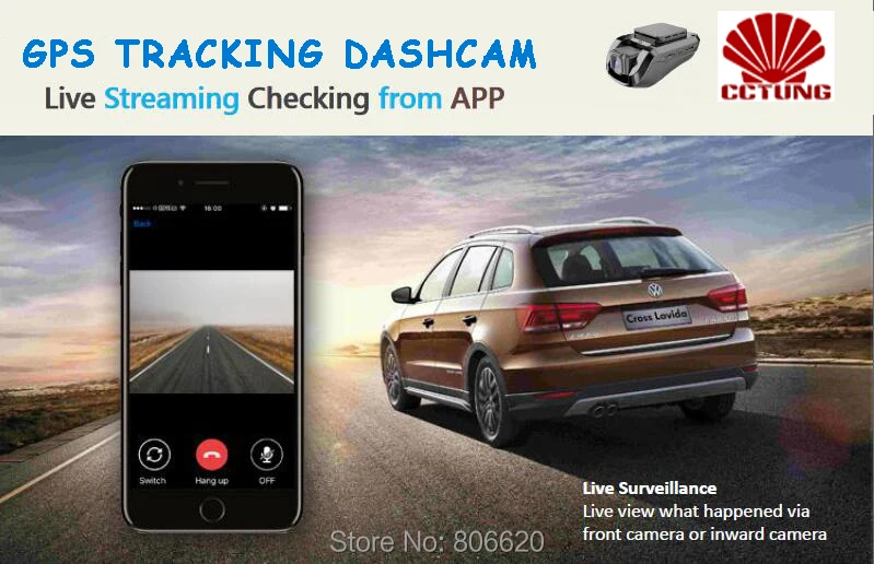 JC200 3G Smart Car GPS Tracking Dashcam with Dual Camera Recording & SOS Live Video View by Free Mobile APP for Commercial Fleet_F9
