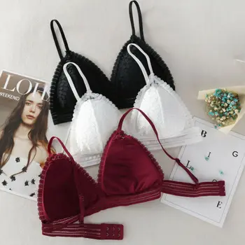 

Hirgin Women Sexy Front Cross Side Buckle Wireless Lace Bra Vest Yogawear Sport Breathable Wholesale