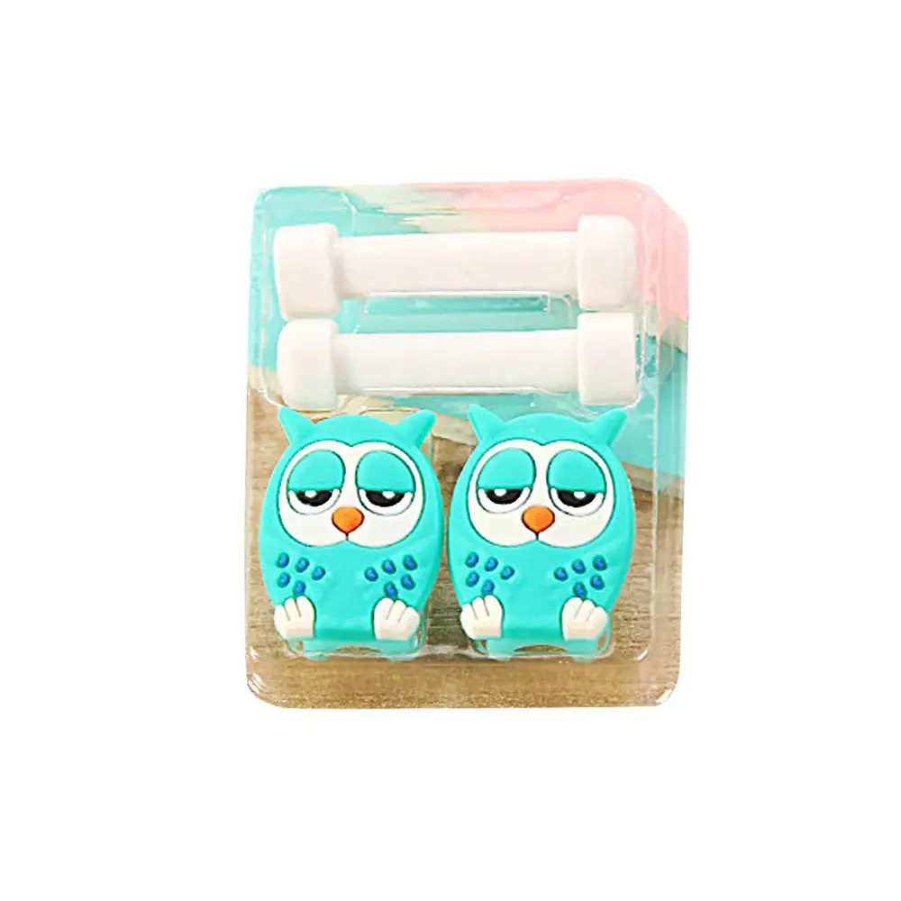 

4Pcs/Set USB Cable Cord Protector Cute Cartoon Animals Charging Cable Winder Protector for IPhone Cable Cord Accessory