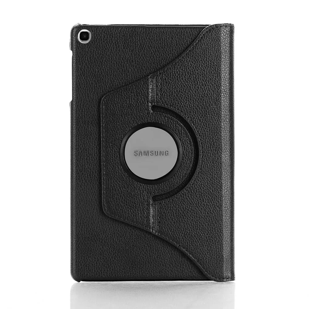 360 Rotating Case For Samsung Galaxy Tab A 8.0 S Pen P200 P205 SM-P200 SM-P205 Smart Auto Sleep / Wake Stand Leather Cover - Color: Black