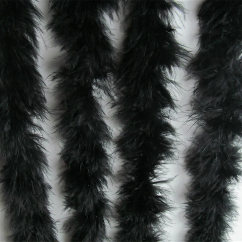 2M Turkey Feather String Ribbons Swansdown Fur Trimming Soft Fluffy Trim Home Party Decoration ribbon decoration 1pcs