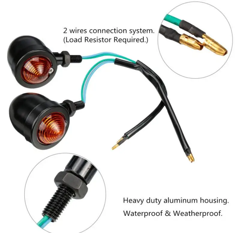 QIPO Универсальный мотоциклетный сигнальный светильник, мотоциклетная лампа металлическая для Yamaha Suzuki Kawasaki