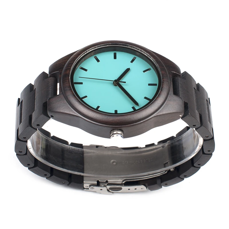 BOBO BIRD Men Watches Ebony Wooden Quartz Watch With Japan Movement Clock in wood Gift Box Can Customize Logo saat erkek