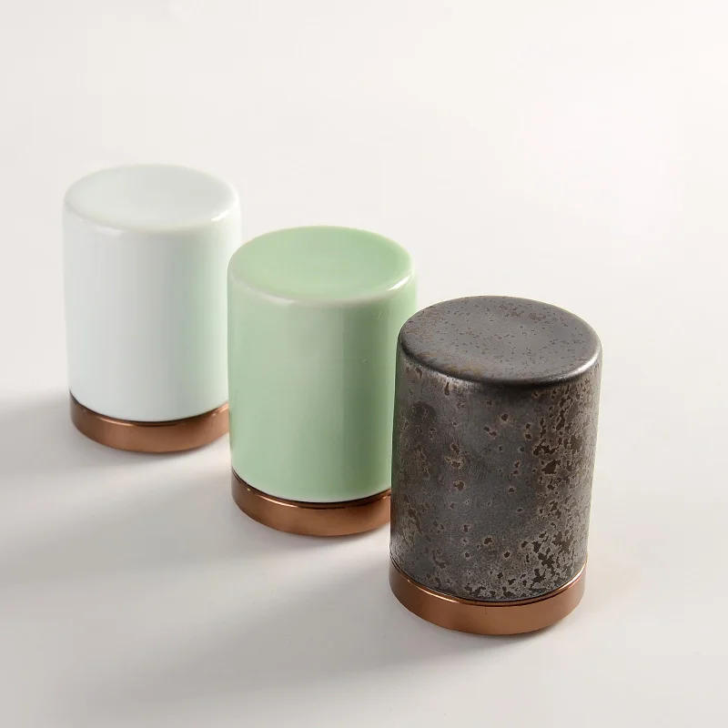 Tin Cover Mini Ceramic Tea Container Fresh-keeping Sealed Coffee Powder Cans Caddy Storage Box Portable Travel Tea Bag Organizer Tin Cover Mini Ceramic Tea Container Fresh-keeping Sealed Coffee Powder Cans Caddy Storage Box Portable Travel Tea Bag Organizer