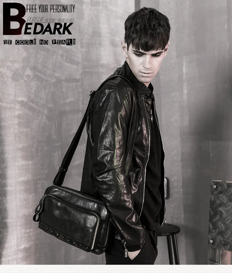 

Steampunk british style bags Steam Punk Retro Handbags shoulder bag with rivets for men women