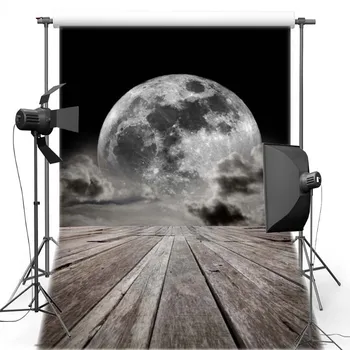 

Night Moon Vinyl Photography Background For Children Floor New Fabric Polyester Backdrops for Wedding photo studio F2718