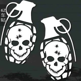 

Skull car stickers grenade skull car stickers car decoration refires appearance of back rise glass stickers door stickers