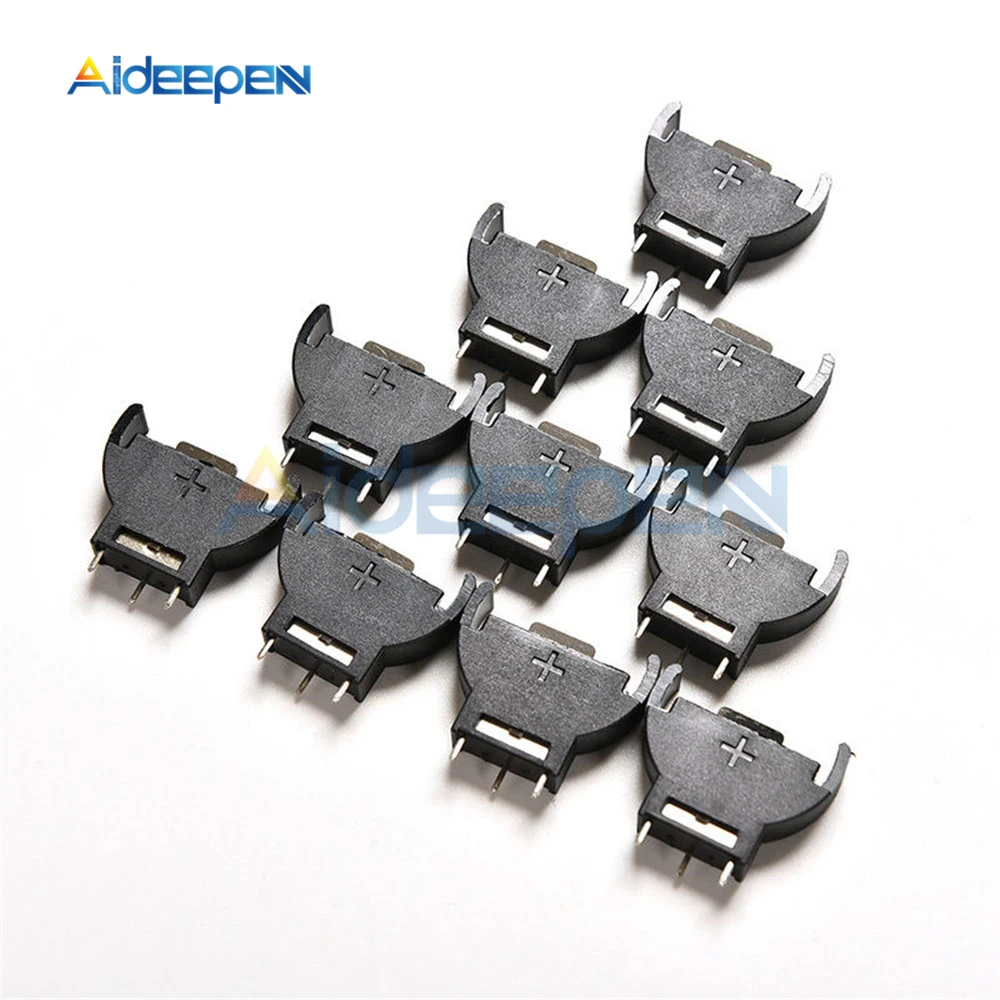 

10Pcs Black Plastic CR2032 2032 3V Cell Coin Battery Socket Holder Case Battery Boxes