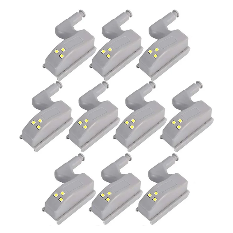 

LIGINWAAT 2/5/10 Packs Inner Hinge Battery LED Sensor Under Cabinet Lights For Kitchen Bedroom Closet Wardrobe Night Light