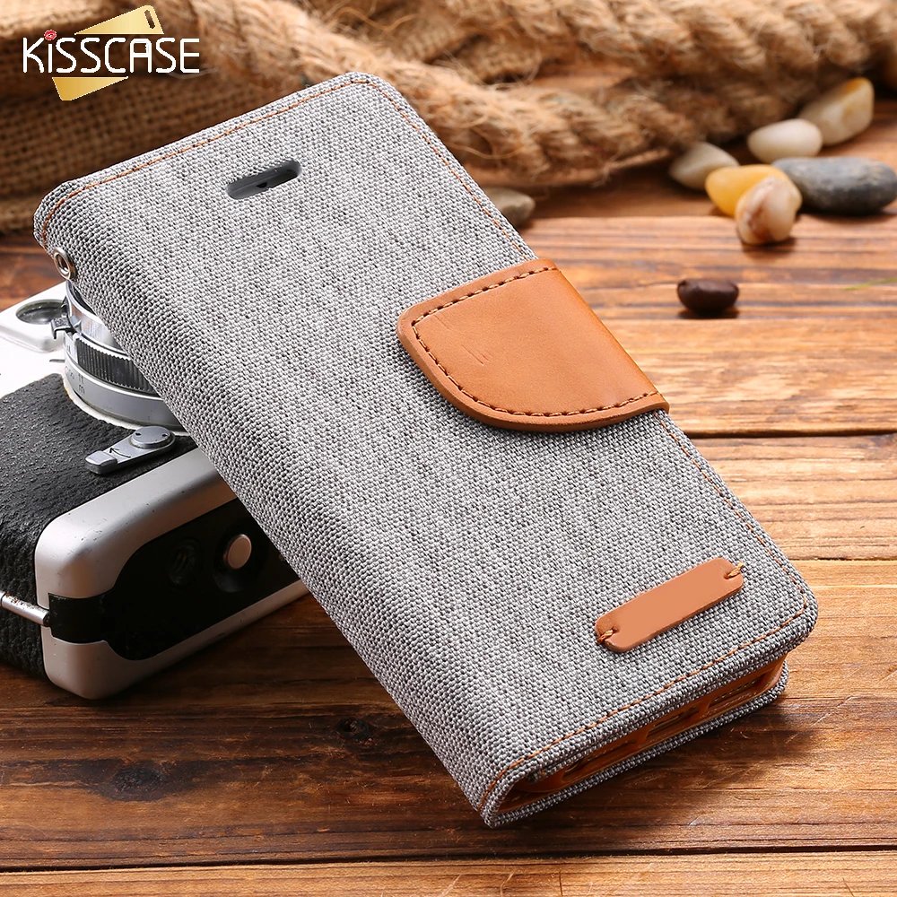 

KISSCASE Cloth Grain Flip Leather Case For Apple iPhone 5 5S SE Card Slots + Stand Holder Wallet Cover Bag For iPhone SE 5 5S