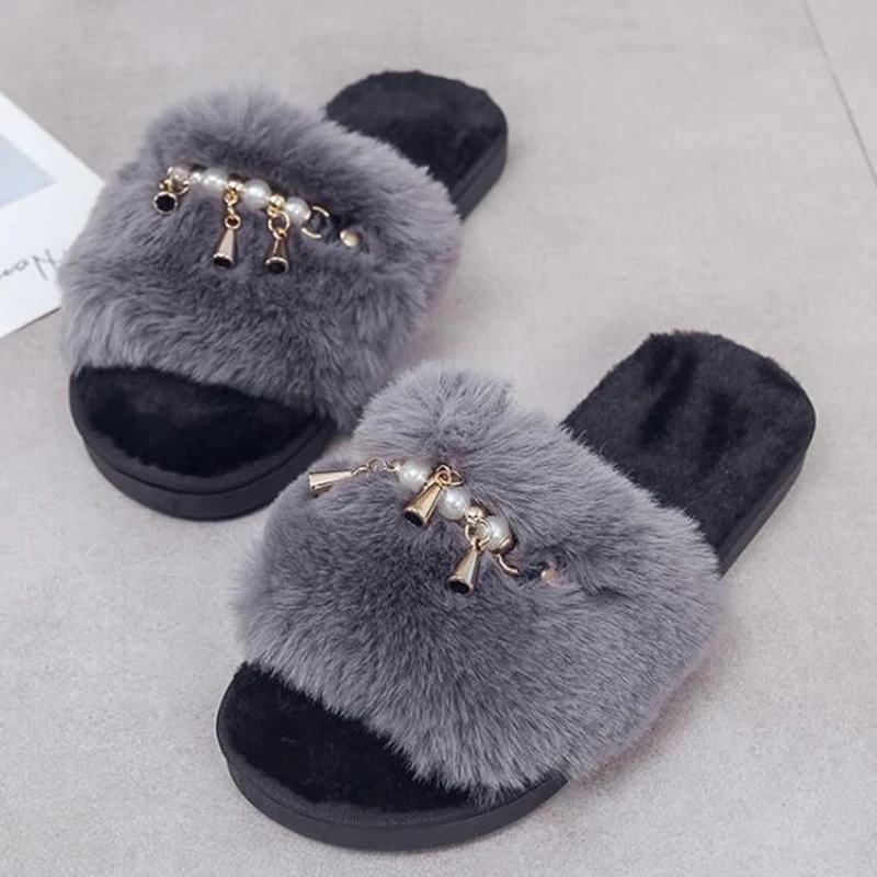 

women's shoes Home Shoes Plush Slipper Ladies Cotton Indoor House Slippers Woman Flat Shoes Casual tassel Cotton Slippers sy433