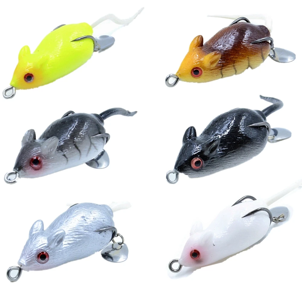 

1Pcs/lot 3D Eyes Soft Mouse Bait Fishing Lure 5cm 10g Floating Crankbait Artificial Bait Fishing tackle everything for fishing