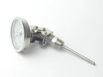 

Weldless Bi-metal Adjustable Thermometer 3"Face & 4"Probe, 1/2"MNPT, 0~220F degree