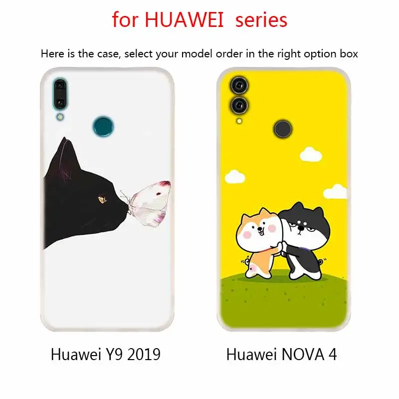 Kawaii Molang мультфильм аниме собака Кот Мягкие силиконовые чехлы для Huawei Mate 10 Lite 20 Pro Y5