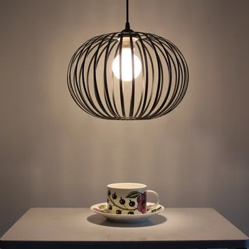 

free shipping pumpkins retro minimalist style round bar iron chandelier hanging theatrical lighting Bedroom Living FG642