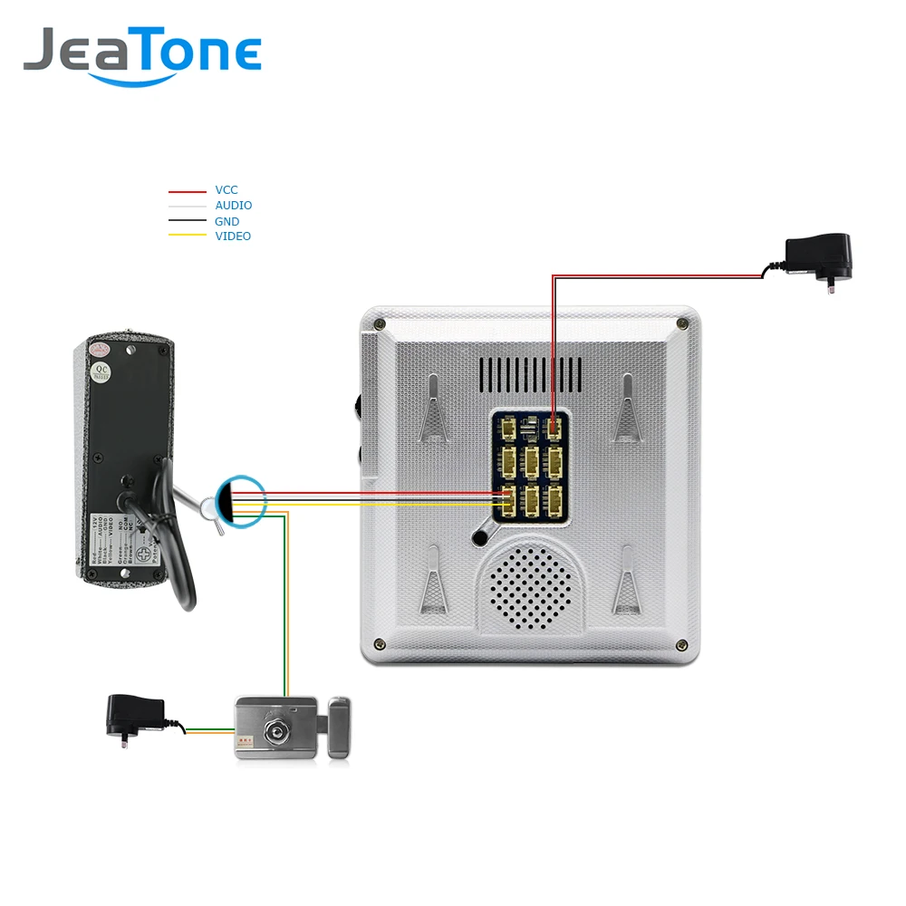 Видеодомофон JeaTone 4 дюймовый проводной дверной звонок система внутренней связи 1