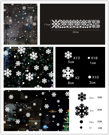 Домашняя витрина Рождественская Снежинка наклейка s Зимняя стеклянная оконная Настенная Наклейка s детская комната Рождественский Декор для дома Новогодняя наклейка