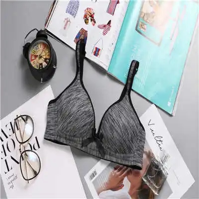 training bras for girls underwear solid cotton wire free girls bras small breast push up teenager girls clothing adolescente - Цвет: 4