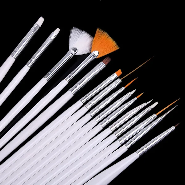 Ложные nails15 pcsstickets для ногтей искусство щетка декора набор инструментов