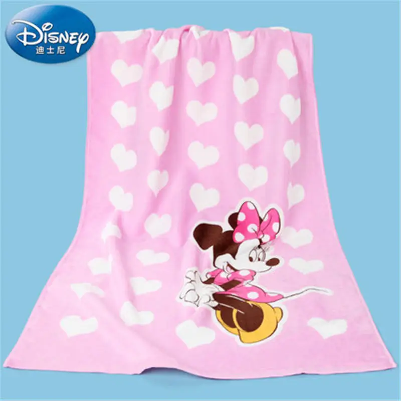 

Disney Mickey Minnie pink bath towel 100%Cotton child baby cartoon beach towel soft absorbent Children's gifts Dropship