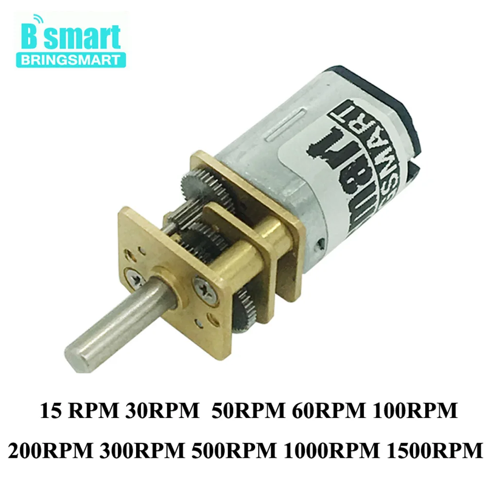Микромотор редуктор постоянного тока Bringsmart 3 в 6 12 В с скоростью 15 1500 об/мин и
