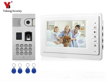 

YobangSecurity Home Security Fingerprint Password RFID 7"Inch Monitor Video Doorbell Door Phone Intercom Camera Monitor System