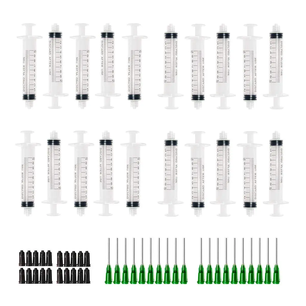 

10ml Plastic Syringe with Needle for Lab and Multiple Uses injector Tool,1inch 14G Blunt Tip Dispensing Needle with luer lock