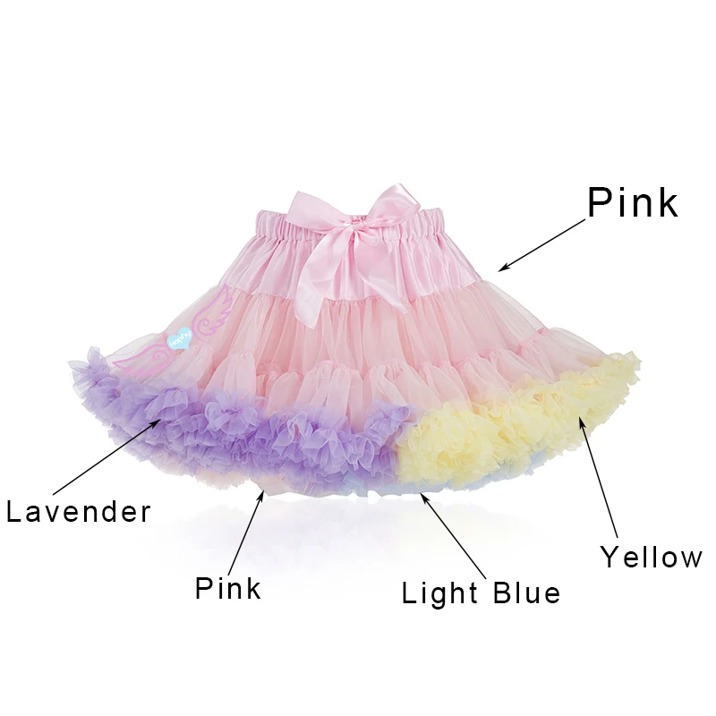 

Pink fluffy chiffon pettiskirt girls tutu skirt princess Skirt dance costume party clothing Women Jupes Lolita petticoat