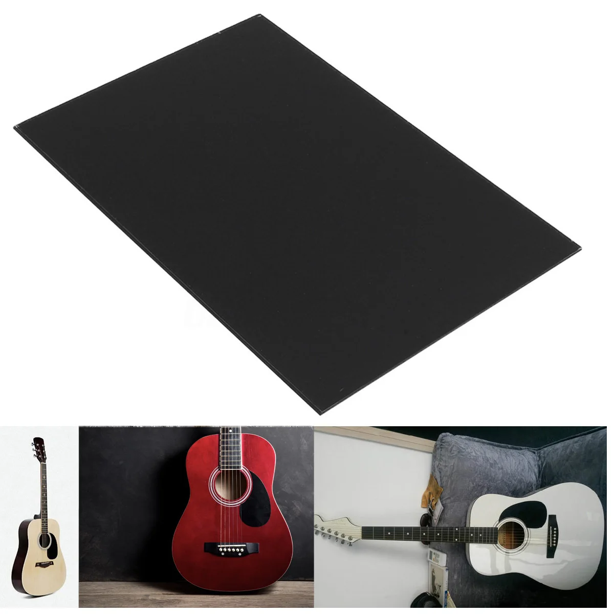 Гитара Bass Pickguard лист царапин пластина пустой Материал 1 слойный черный 43x29