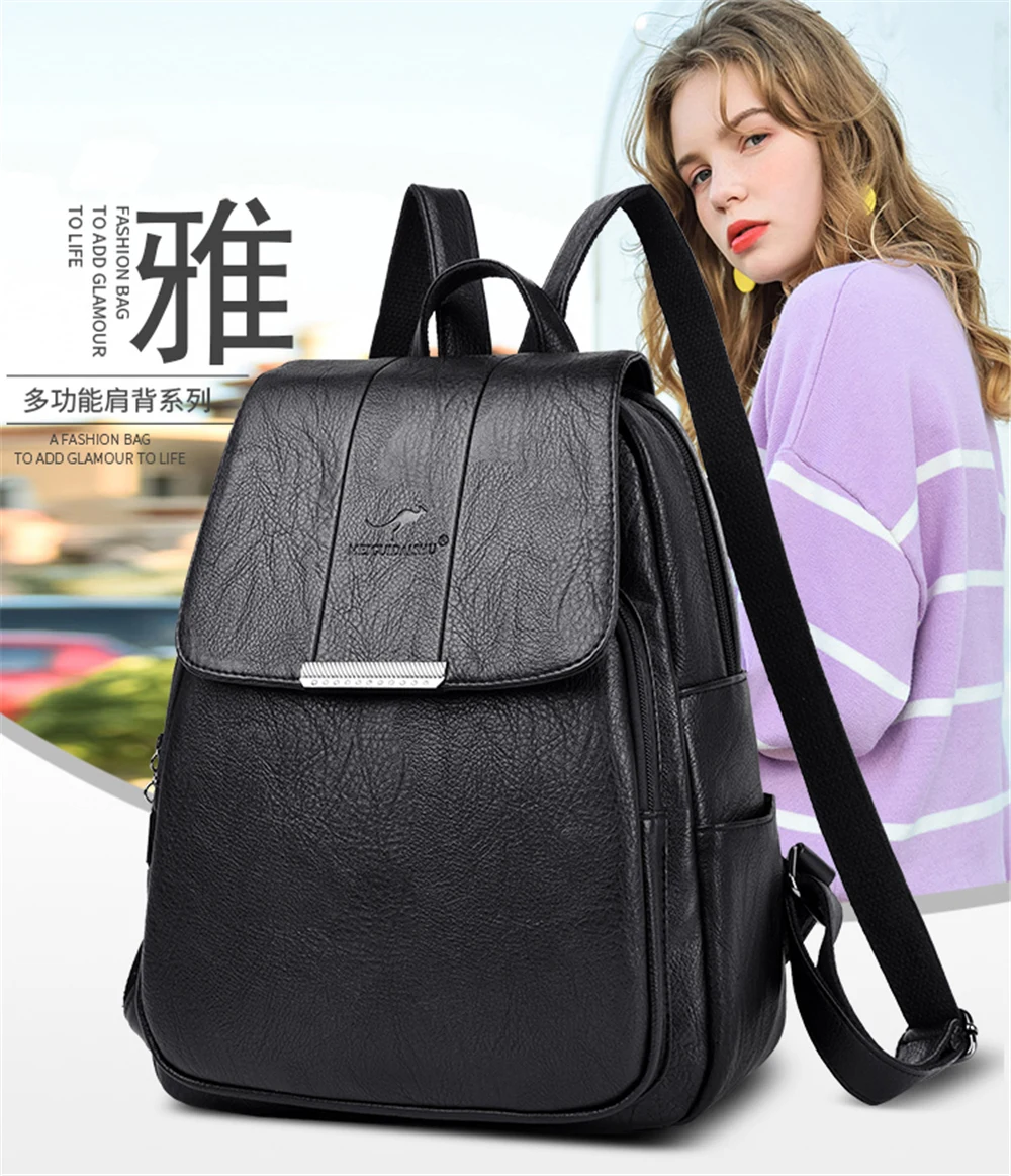 Sac A Dos Femme Hot Women Backpack Female High Quality Leather Bagpack For Women Fashion School Bags Backpacks Bolsa Feminina