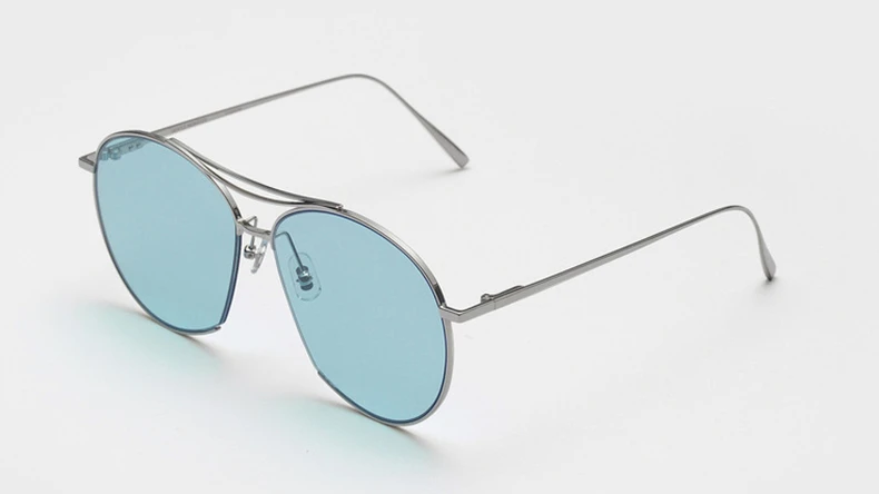 Корейские фирменные дизайнерские обрезные солнцезащитные очки для мужчин и женщин, солнцезащитные очки с цветными линзами UV400 Gafas De Sol, нежные женские солнцезащитные очки - Цвет линз: Sliver VS Blue