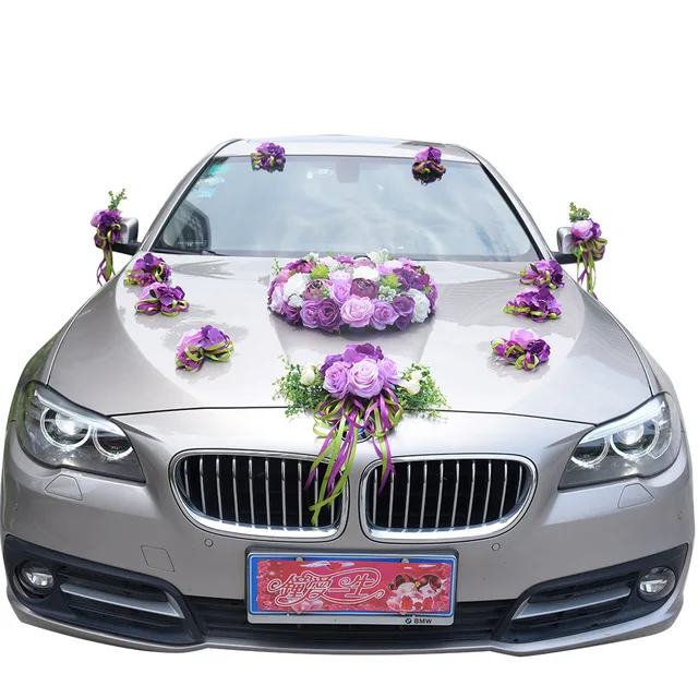 Wedding Silk Flower Wedding Supplies Flower Car Decoration Wedding Car Set Car Flower Wedding