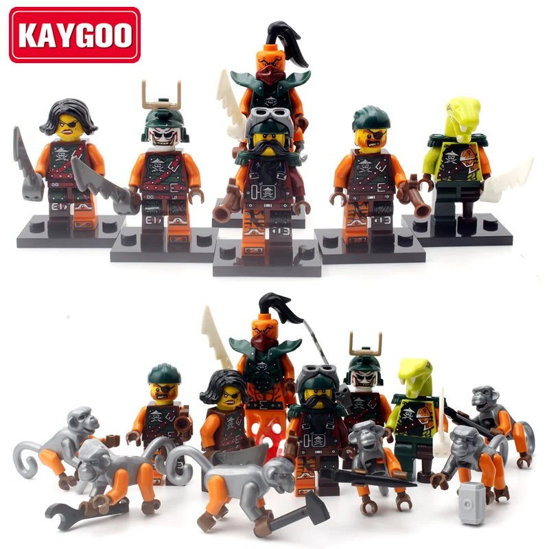 Строительные блоки KAYGOO Sky Пираты обезьяны ниндзя go Bucko Clancee wrech Doubloon Cyren Nadakhan Flintlocke