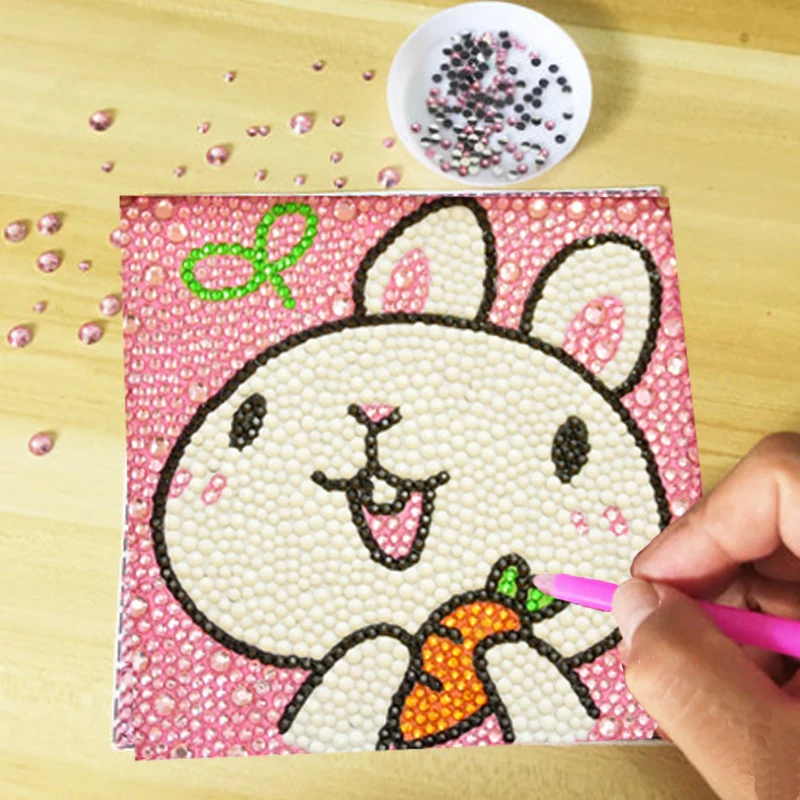 

Children's Diamond Sticker Crystal Stickers Hand Made DIY Make Kindergarten Creative Cartoon Dot Framed Toy Gift for Children