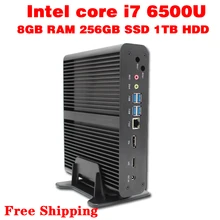 Mini pc core i7 6500u макс 3.1 ГГц 8 ГБ ram 256 ГБ ssd 1 ТБ hdd micro pc htpc intel hd graphics 520 tv box usb 3.0