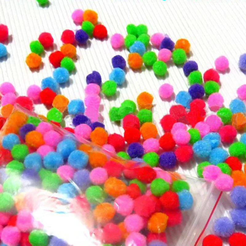 

Plush Ball Pompoms DIY Craft Supplies Sewing Accessories Tools Fluffy Plush Mix Color 100Pcs Children Toys