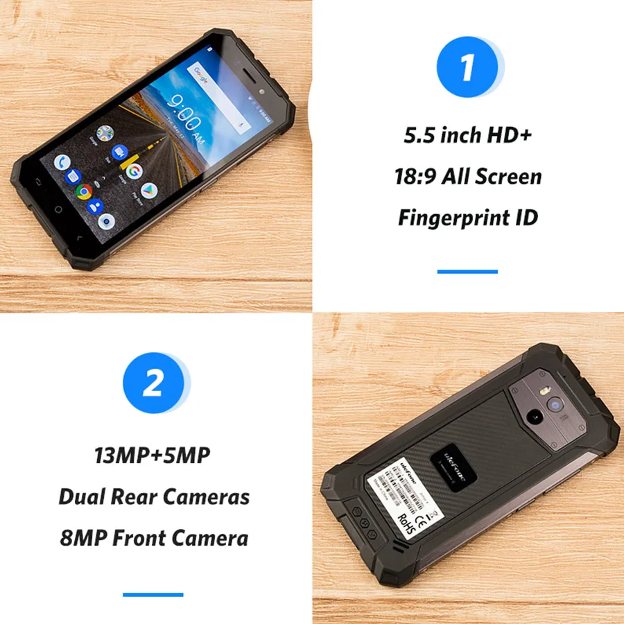 Ulefone Armor X Водонепроницаемый IP68 мобильный телефон 2 Гб ОЗУ 16 ПЗУ Android 8 1 MTK6739 18:9 5 &quotHD