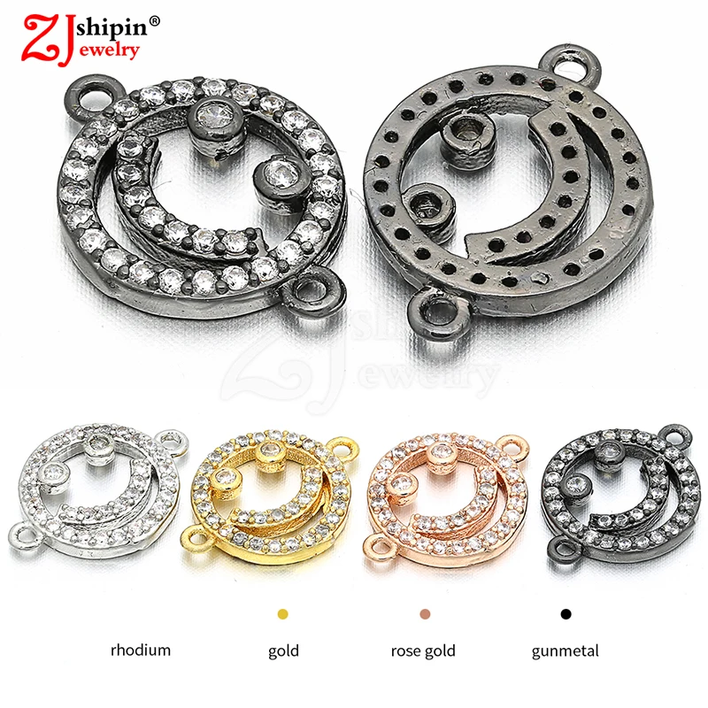 

2018 new fashion micro inlaid zircon CZ jewelry connector suitable for DIY bracelet necklace earrings jewelry making