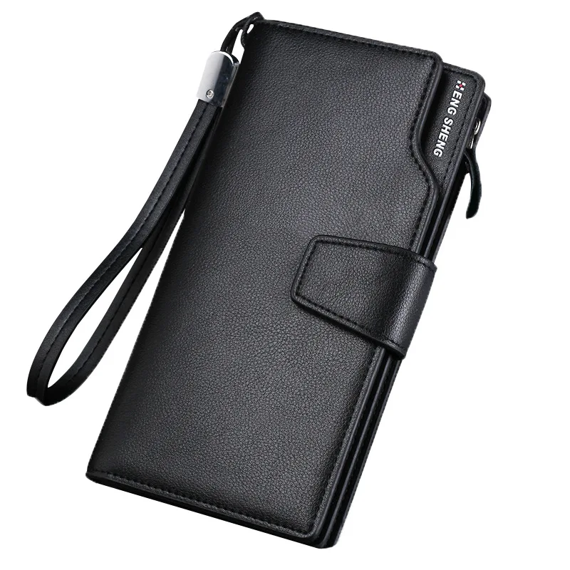 

2019 Latest Men Wallet Leather Male Wallets Change Long Design Hasp Zipper Purses Clutch Money Coin Card Holders Wallet Carteras
