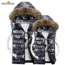 UNIVOS KUNI,, мужской теплый Приталенный жилет, Осень-зима, Повседневный, с карманами, без рукавов, повседневные пальто, для пары, большой размер 4XL, Q6018