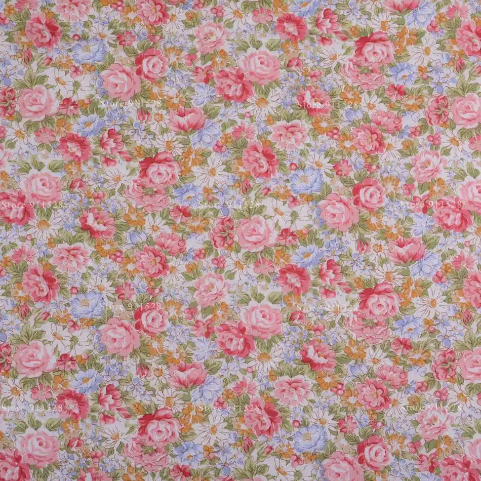 

Pink Roses Printed 100% Cotton Floral Poplin Fabric for Dress Shirts Patchwork Quilting Cloth Sewing Tissue 145cm 57inch