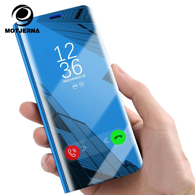 

Motjerna Mirror Smart Flip Case For Samsung Galaxy S9 S8 S7 Note 8 Leather PU + PC Case For Samsng Galaxy S9 S8 Plus S7 Edge