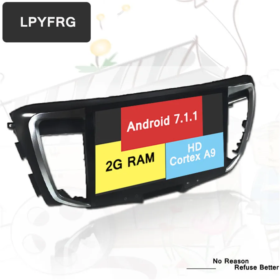 Clearance Quad core android 7.1 Car GPS radio for honda accord 2013-17 with WIFI 4G bluetooth AUX radio 1024*600 screen Head Unit No dvd 1