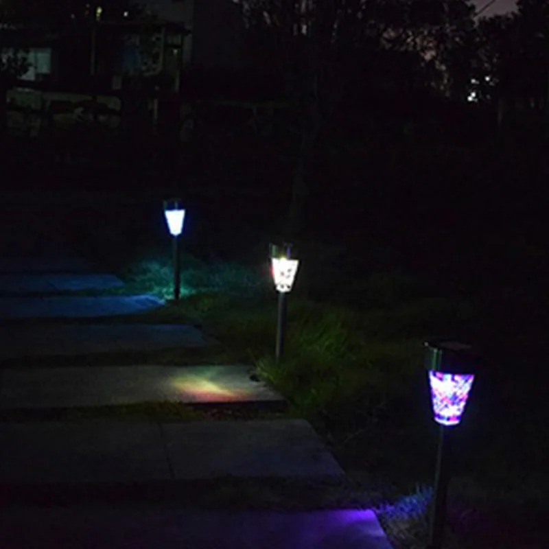 LED Solar Lamp Outdoor Mosaic LED Solar Lawn Light For Garden Decoration Outdoor Waterproof IP65 Bollard Solar Stick Lights  (9)