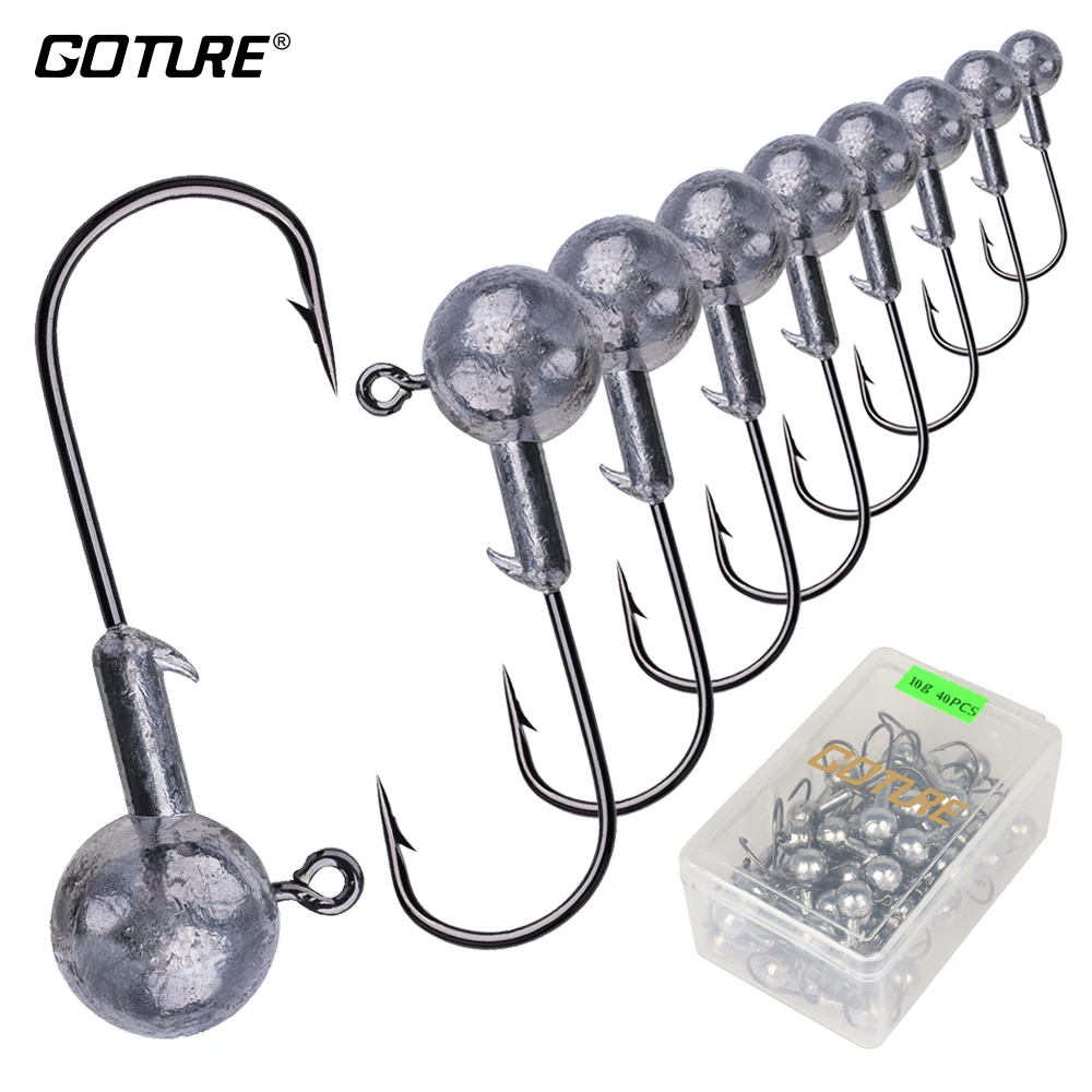 

Goture Lead Jig Head Fishing Hook 1g - 20g for Soft Fishing Lure Worm Bait Jig Head Fishhooks With Hard Box Fishing Accessories